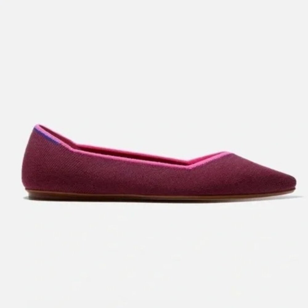 Rothy's the Merino Collection Point in Currant size 9.5 Burgundy Pink EUC